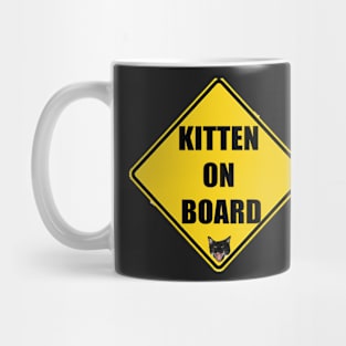 Kitten on Board Sticker Mug